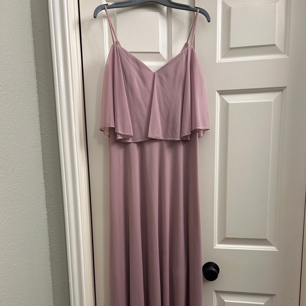 Azazie Dusty Mauve “Britta” floor length Gown